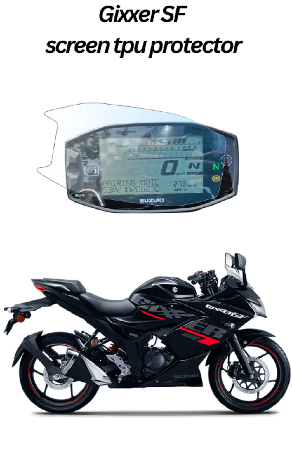 Screen Protector Compatible with Gixxer SF | TPU(Thermoplastic Polyurethane), Pack Of 1